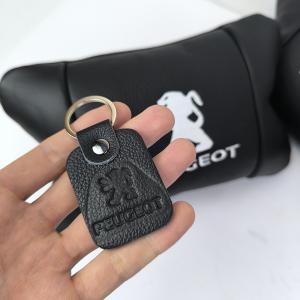 Набір подушок Peugeot із шкіри + брелок у подарунок, Автоподушки з вишивкою