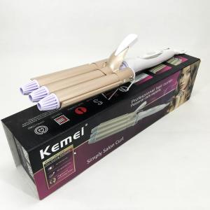 Плойка для волосся професійна Kemei KM-1010 потрійна для створення локонів з турмаліновим покриттям
