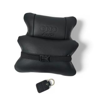 Набір шкіряних подушок Audi + брелок у подарунок, подушки на підголовник у авто