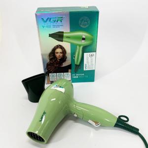 Фен для волосся дорожній VGR V-432 GREEN, з концентратором 1000Вт, іонізація та 2 режими. Колір: зелений