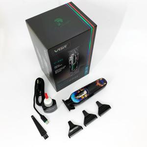 Тример акумуляторний для стрижки VGR V-260 RED, 3 насадки, LED дисплей