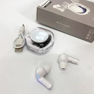 Бездротові навушники TWS T8 PRO з прозорим кейсом Вакуумний LED дисплей Bluetooth 5.3. Колір: білий