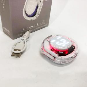Бездротові навушники TWS T8 PRO з прозорим кейсом Вакуумний LED дисплей Bluetooth 5.3. Колір: білий