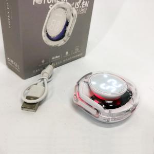 Бездротові навушники TWS T8 PRO з прозорим кейсом Вакуумний LED дисплей Bluetooth 5.3. Колір: білий