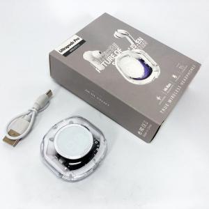 Бездротові навушники TWS T8 PRO з прозорим кейсом Вакуумний LED дисплей Bluetooth 5.3. Колір: білий