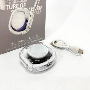 Бездротові навушники TWS T8 PRO з прозорим кейсом Вакуумний LED дисплей Bluetooth 5.3. Колір: білий