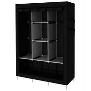 Шафа тканинна 3 секції складана з каркасом STORAGE WARDROBE 175 х 130 х 45 см. Колір: чорний