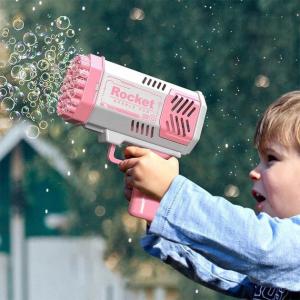 Дитячий пістолет мильні бульки Rocket Bubble Gun 15,8 см автоматичний. Колір: рожевий