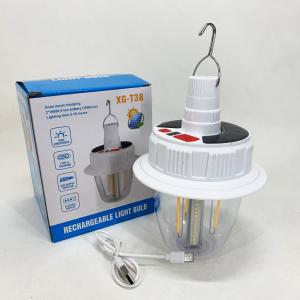 Світлодіодна LED лампа з акумулятором T38-COB+SMD(RGB) 2x18650 сонячна батарея