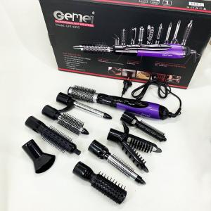 Фен - щітка стайлер Gemei GM-4835 багатофункціональний набір з насадками для волосся 10 в 1 Purple