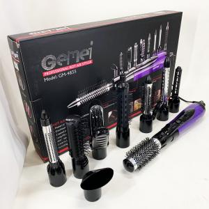Фен - щітка стайлер Gemei GM-4835 багатофункціональний набір з насадками для волосся 10 в 1 Purple