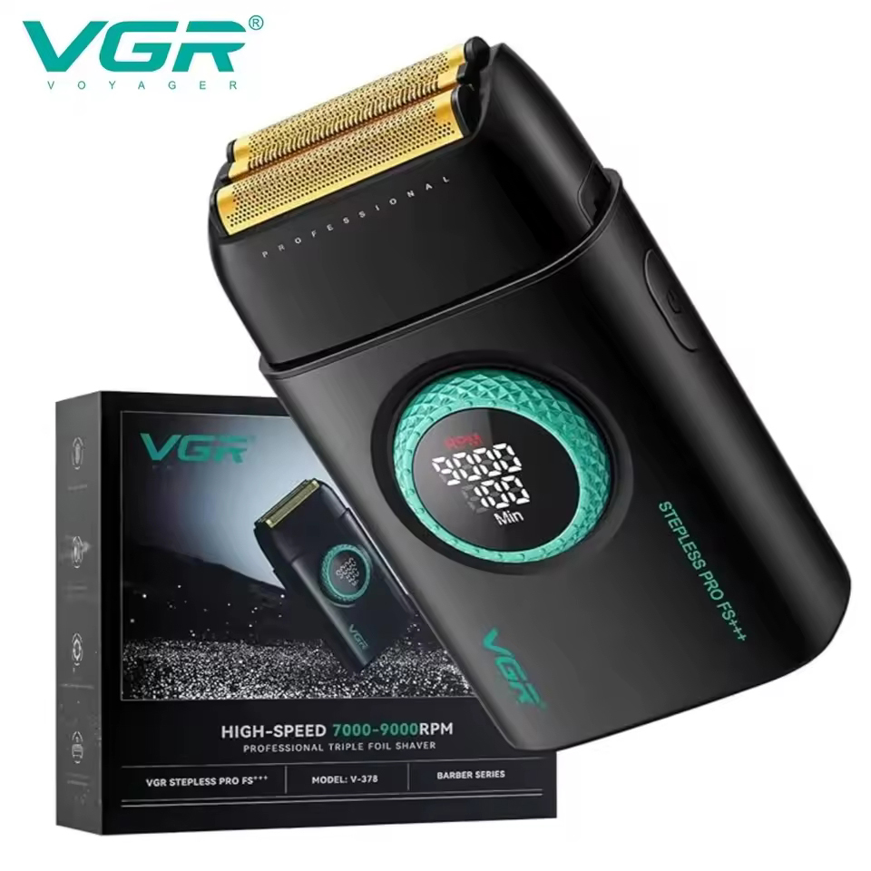 Електробритва VGR V-378 BLACK шейвер, подвійне лезо, регулювання потужності 7000-9000 RPM. Колір: чорний