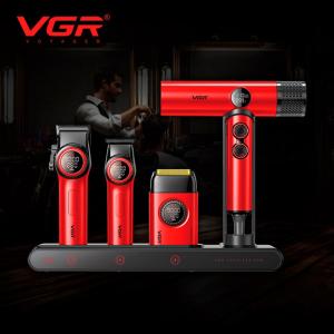 Набір VGR STEPLERSS RPO 4 IN 1 RED, триммер, машинка для стрижки, електробритва, фен