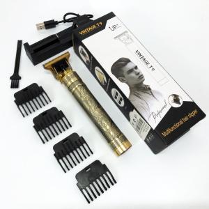 Машинка триммер для стрижки волосся та бороди Vintage T9-3, 4 насадки