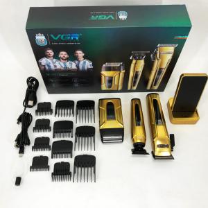 Комплект 3 в 1 VGR V-694 акумуляторна машинка для стрижки, триммер та електробритва шейвер. Колір: золотий