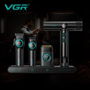 Набір VGR STEPLERSS RPO 4 IN 1 BLACK, триммер, машинка для стрижки, електробритва, фен