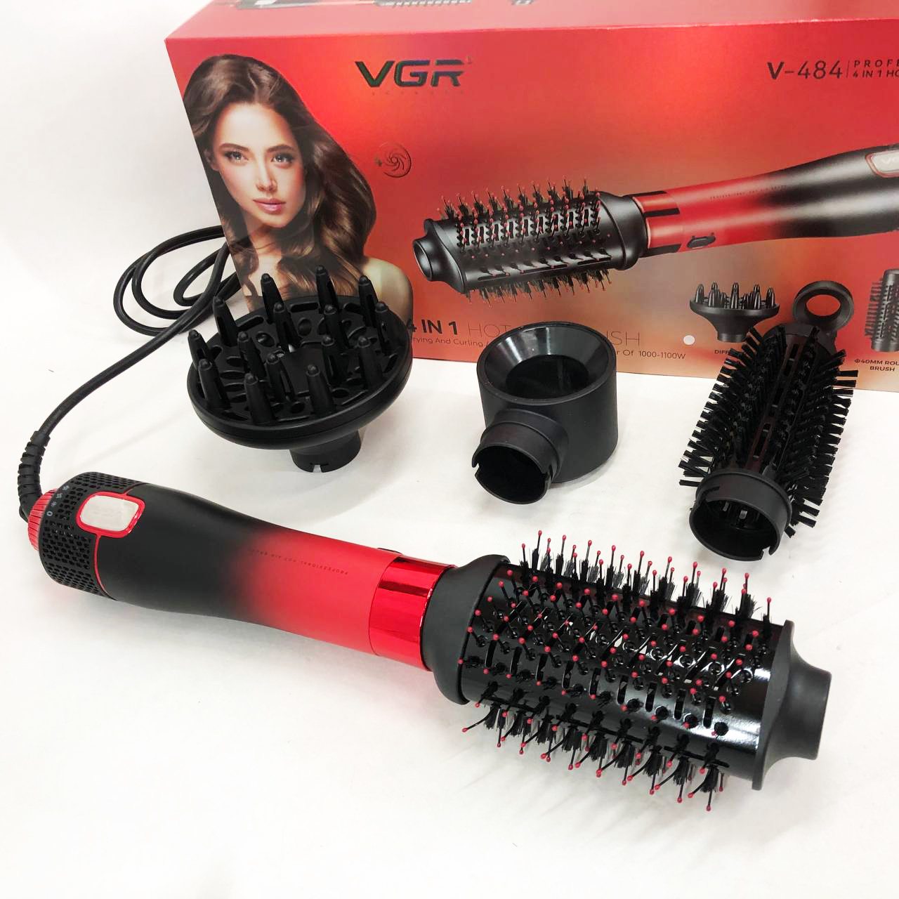Фен-щітка стайлер VGR V-484 4в1 Red