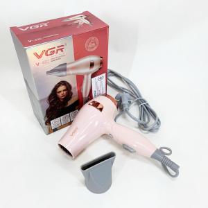 Фен для волосся дорожній VGR V-432 PINK, з концентратором 1000Вт, іонізація та 2 режими Pink