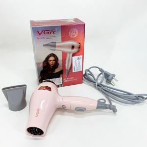 Фен для волосся дорожній VGR V-432 PINK, з концентратором 1000Вт, іонізація та 2 режими Pink