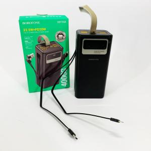 Портативний зарядний пристрій Power Bank BOROFONE DBT35A 40000mAh із вбудованими кабелями