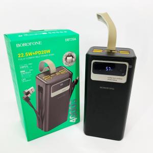 Портативний зарядний пристрій Power Bank BOROFONE DBT35A 40000mAh із вбудованими кабелями