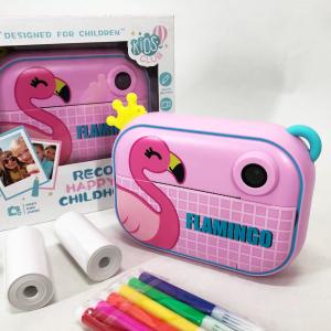 Дитячий фотоапарат миттєвого друку YT008 PINK FLAMINGO з підтримкою microSD
