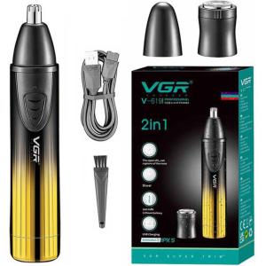 Тример для носа та вух VGR V-619. Колір: золотий