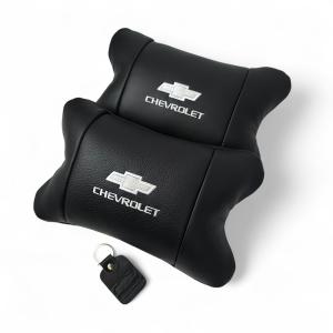 Автомобільні подушки Chevrolet з натуральної італійської шкіри + шкіряний брелок у подарунок