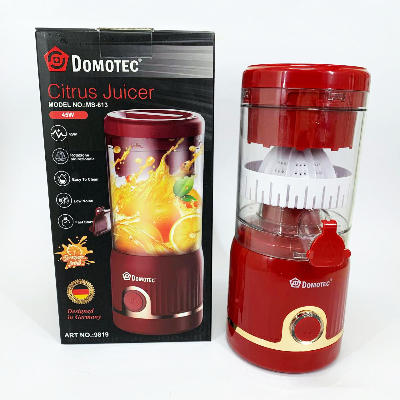 Соковитискач для цитрусових Domotec MS-613 250мл. Колір: червоний