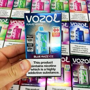 Vozol Rave 40000. Синя Малина (Blue Razz Ice)