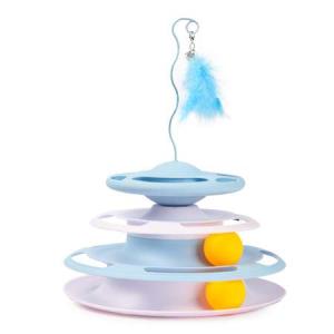 Іграшка трек для котика, кошеня з кульками і трекбол пером Blue