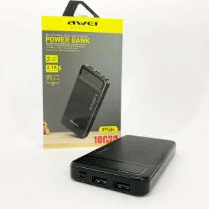 Power Bank Awei P5K 10000 mah Портативне зарядне УМБ 2xUSB чорний