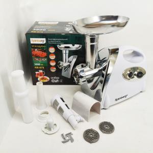 М'ясорубка Rainberg RB-675 3800Вт із соковижималкою, електрична з насадками для шатківниці White
