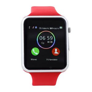Смарт-годинник Smart Watch A1 розумний електронний зі слотом під sim-карту + карту пам'яті micro-sd. Колір: червоний