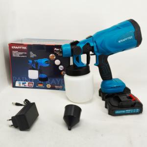 Краскопульт акумуляторний Krafftec 48V/2Ah 600Вт 800 мл фарборозпилювач портативний