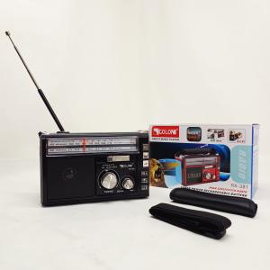 Радіоприймач портативне радіо Golon RX-381 акумуляторний ретро стовпчик usb sd mp3 fm Black
