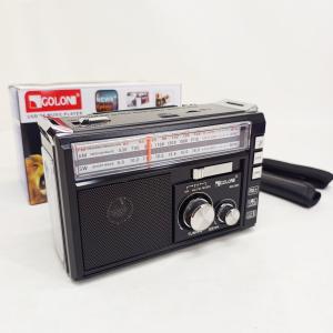 Радіоприймач портативне радіо Golon RX-381 акумуляторний ретро стовпчик usb sd mp3 fm Black
