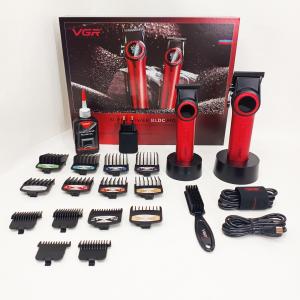 Набір VGR 2 в 1 V-001 V-977 RED, акумуляторна машинка для стрижки та триммер. Колір: червоний