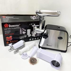 Електрична м'ясорубка Domotec MS-2027 4500 Вт з насадкою для томатів, ковбас та терками